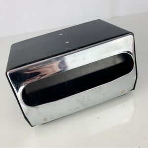 Vintage Mornap Chrome & Black Double Sided Napkin Holder Dispenser Retro Kitchen